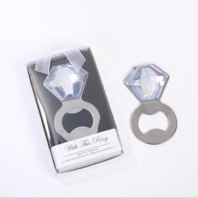 China Wedding Party Shower Favor Guest Gift Businessman Bridal Diamond Ring Bottle Opener Present Keepsake Viable in Gift Box for sale