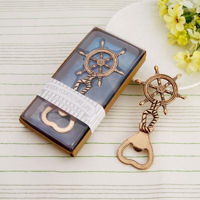 China Viable Wholesale Wedding Favors Gift Return Pocket Retro Metal Anchor Beer Bottle Opener for sale