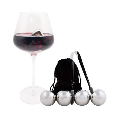 China Sustainable Reusable Round Shaped Stainless Steel Whiskey Stones Ice Cube Balls For Bourbon Wine for sale