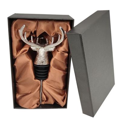 China Viable Zinc Alloy Bottle Top Pourers Wine Male Deer Aerator Wine Deer Package Gift Box Animal Wine Pourer for sale