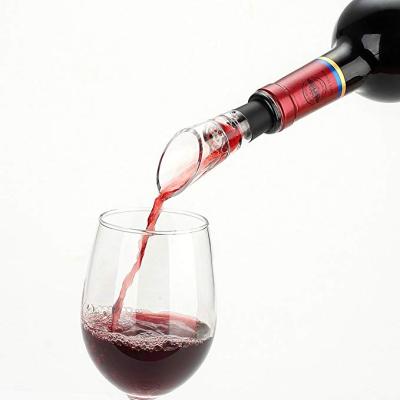 China Pour Wine Funny Red Wine Aerator Pour Spout Decanter Plastic Wine Pourer With Bottle Rubber Stopper for sale