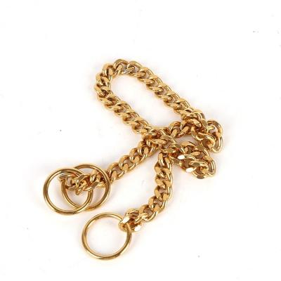 China Free Sample Rose Gold Pet Collar Dog Viable Small Size Choke Chain Free Sample Metal Chain for sale