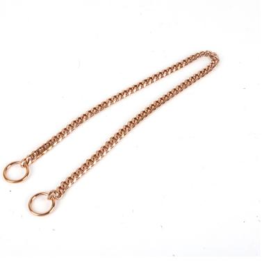 China Viable Fashion Luxury Decorative Dog Chain Rose Reflective Gold Collar Metal Dog Collar Chain for sale