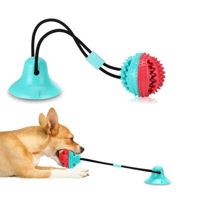 China Durable Elastic Outdoor Dog Toy Sucker Strong Chew Pet Rope Feeding Dog Toy for sale