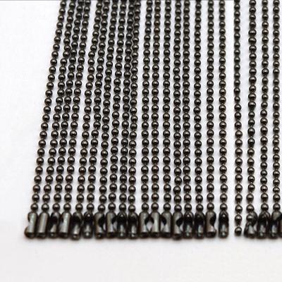 China Hot Selling Nickel Metal Ball Chain Black Pearl Shutters 2.4mm 3mm Cloth Curtain/Bead With Connector for sale