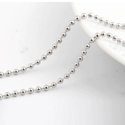 China DIY Jewelry White Pearl Metal Stainless Steel Silver Bead Chain For Eyeglasses Lanyard Rope Chain for sale