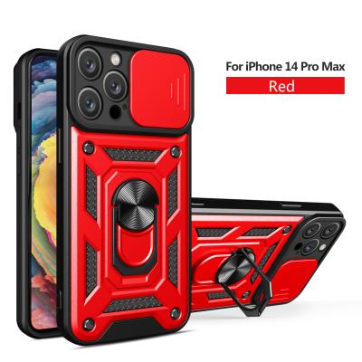 China iPhone TPU Camera Protection Mobile Back Cover Hybrid Shockproof Kickstand Ring Phone Case for sale