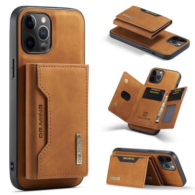 China Khaki Magnetic Card Holder Wallet Mobile Phone Cases for iPhone 11 12 13 14 15 Pro Max for sale