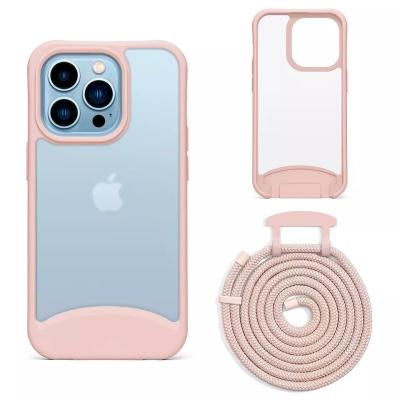 China Detachable Crossbody Lanyard Mobile Phones For Iphone 13 14 Pro Max Phone Case Cover for sale