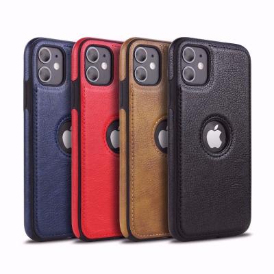 Cina Iphone 12 Pro Max Car Line Stitching PU PC Leather Soft Phone Cover Luxury Cell Case in vendita