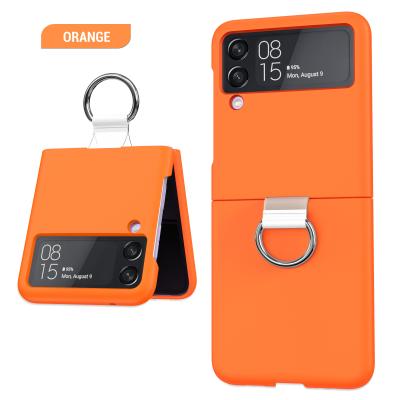 China Applicable Model Galaxy Z Flip3 5G Smartphone Cover With Metal Ring Holder for sale