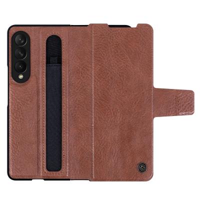 Cina Cassa in pelle a prova di urti Nillkin Aoge Samsung Galaxy Z Fold 3 5G Mobile Phone in vendita