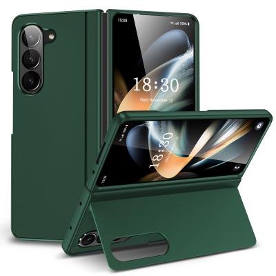 China 5G Fashion PC Protective Phone Case Samsung Zfold 5 With Flip Stand And Black Color for sale