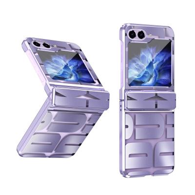 China Anti Drop Electroplate PC Cover Samsung Zflip5 Foldable Screen Mobile Phone Case for sale