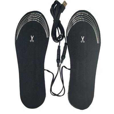 China Hot Can Be Cut Super Soft Heated Insole Foot Warmer Insole Black Heating Insole for sale