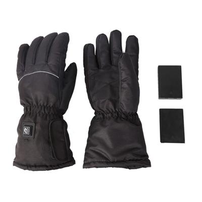 China Men's Winter Skiing Wear-resistant Non-slip Heat Outdoor Riding Black Electric Heating Mittens for sale