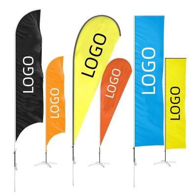 China Healthcare Institutes Promotional Feather Flag With Low Heat Transfer Printing Logo Banners Flat Color Flying Flags Customized Sublimation Fabric for sale