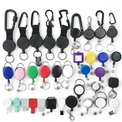 China Durable Retractable Nurse Reels Swivel 360 Retractable Retractable ID Card Badge Holder Reel Around Lanyard Badge Holder Office Supplies for sale