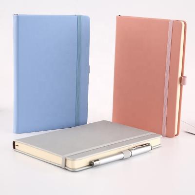 China Custom Logo Stationery Business Gift Set Eco-Friendly Planner A5 Paper Leather Notebook Organizer High End Business Style PU Notebook with Pen Clip for sale