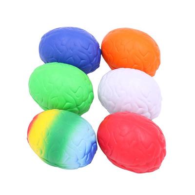 China Promotional Gifts Brain Shape Stress Balls High Quality PU Foam Relaxation Ball For Promotion Kids Children Toys Smile Expression for sale