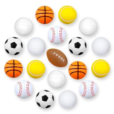 China Cute Giveaways Kids Toys Balls Customize Logo Stress Relief Ball Promotional Customized PU Foam Stress Ball Soccer Shaped Basketball Rugby Shape for sale