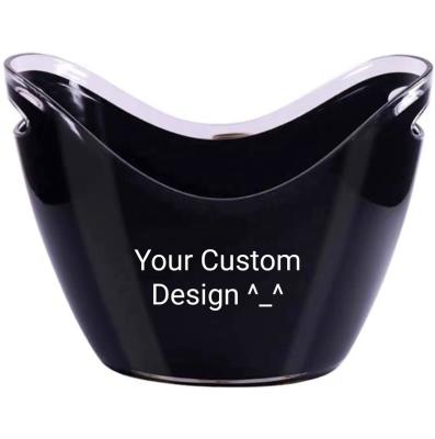 China Double Layers Customize Logo Ice Wine Bucket Eco Friendly Large Capacity Double Layers Plastic Acrylic Bar Activities Application for sale