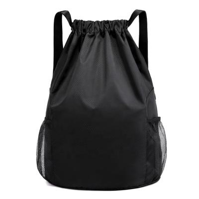 China Promotional Gifts Buyers To Advertise Nylon Drawstring Bag With Customized Logo Printing High Quality 210D Polyester Sports Backpack With String Zippers For Promotion for sale