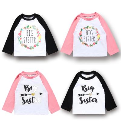 China Breathable Letter Printed Toddler Girls T-shirts Cotton Spring Autumn Long Sleeve T-shirt Babies Clothes for sale