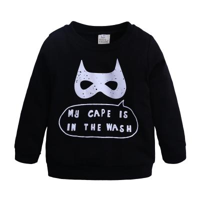 China Breathable Kids Boys Cartoon Comfortable Black Tops Long Sleeve Cotton Baby Boy T-Shirts for sale