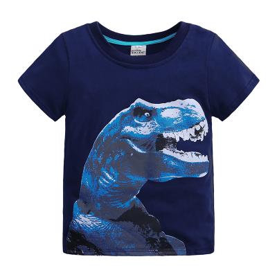 China Summer Short Sleeve T-shirt Toddler Boys Breathable Cotton Tops Dinosaur Baby Clothes Kids T-shirt for sale