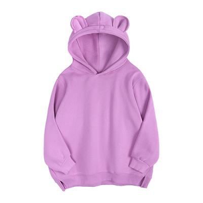 China Breathable Customize Cotton Sweatshirt Bear Ear Hoodie Pullover Solid Color Women's Hoodies for sale