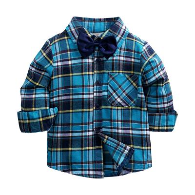 China Autumn Toddler Boys Long Sleeve Kids Boy Gents Shirts Breathable Formal Wear Plaid Coats Baby Boy Dress for sale