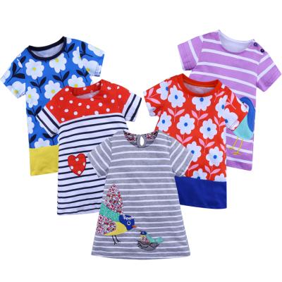 China New Fashion Breathable Girls Dress Summer Short Sleeve Children Girl Clothes Kids Cotton Casual Dresses for sale