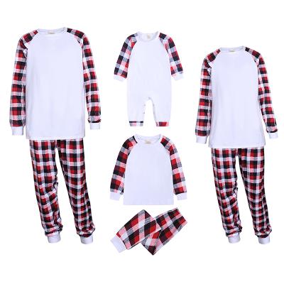 China Breathable Custom Family Pajamas Set Long Sleeve Plaid Printing Kids Pajamas Family Christmas Pajamas for sale