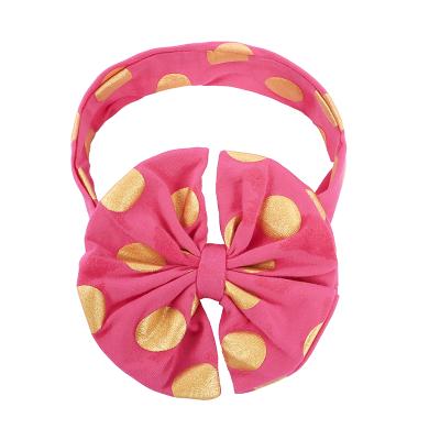 China New Fashion Polka Dot Soft Baby Turban Toddler Twisted Headband Knot Turban Baby Top Headband for sale