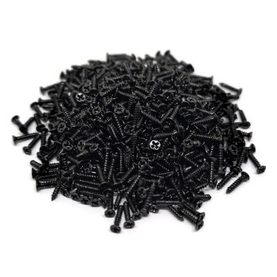 China 0.9mm Flat PB ROHS Black Zinc Stainless Steel SS304 CSK Small Head Tapping Screws For Watch for sale