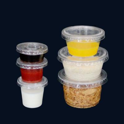 China Factory Stocked 2oz Butter Jam Sauce Wholesale Plastic Cup Transparent for sale