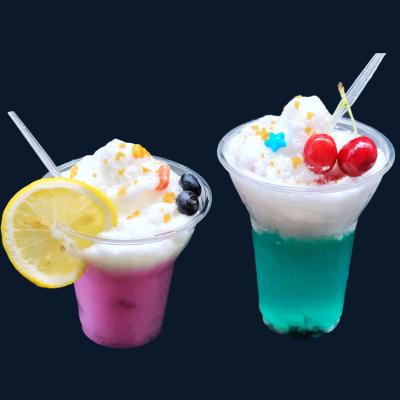 China 425ml Stocked Disposable Plastic Juice Coffee Smoothie Cups With Lids for sale