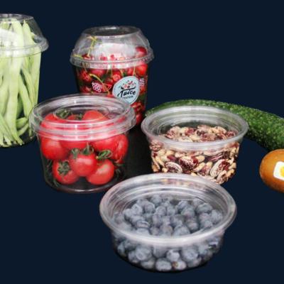 China Customized Disposable Plastic Grocery Store Container 16oz-117mm For Nuts Fruits Vegetables for sale