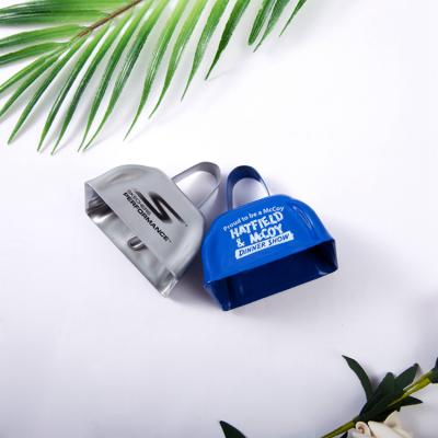 China Promotional Europe Small Square Shape Cowbell With Logo 3 Inch Metal Cowbell for sale