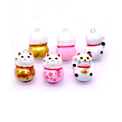 China China Hot Selling Lovely Fashion 3D Metal Lucky Cat Bell Fortune Cat Bell For Bags for sale