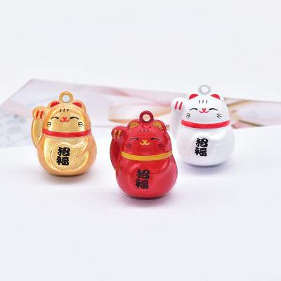 China New Japan Metal Fortune Cat Creative Cute Bells Key Chain Pendant Jewelry Accessories for sale