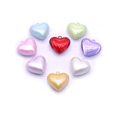 China China DIY heart shaped metal bell colorful electroplating copper seamless ornament for sale