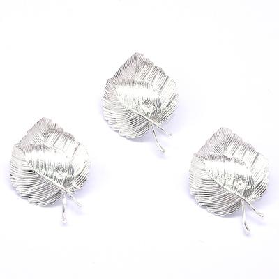 China DIY Brass Single Leaf New Double Leaf Silver Brooch Clothing Accessories For Woman for sale