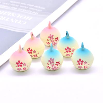 China Japan Stain Cherry Blossom Painting Copper Bell Key Chain Accessories Single-Term Opening Mobile Phone Pendant Jewelry for sale