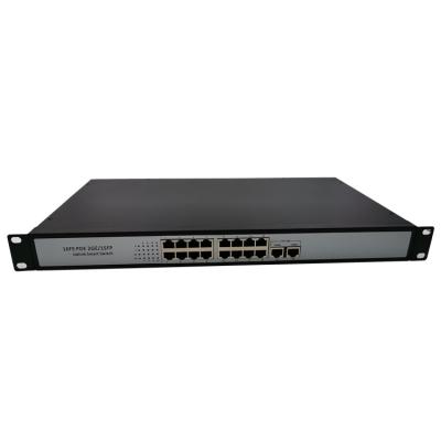 China Support 16 port 260W POE CCTV 10/100Mbps uplink POE switch control system and 2 port10/100/1000Mbps for sale