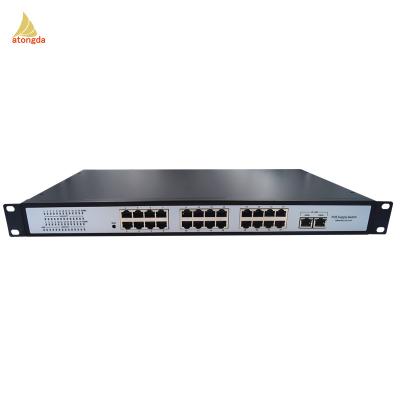 China CCTV 24 Port Gigabit POE 10/100/1000Mbps and 2 Port10/100/1000Mbps Uplink Ethernet POE Switch 380W for sale