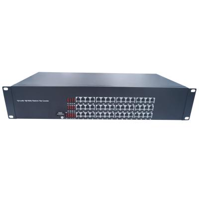 China FTTH PCM 48 Port Telephone Transmitter Fiber Optic Media Converter Extra 20KM for sale