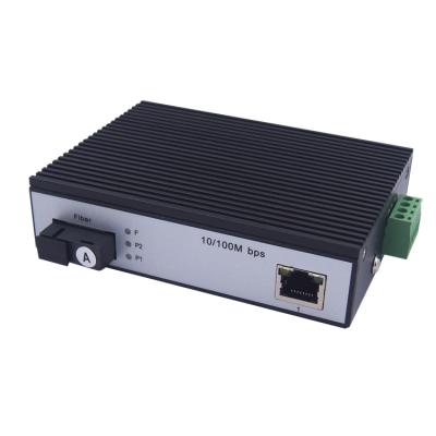 China Industrial cctv 100Mbps 1 port and 1fiber optical din-rail ethernet poe switch media converter for sale