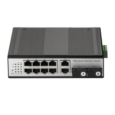 China Port Industrial CCTV Gigabit 8 PoE Fiber Optic Switch Full Ethernet PoE Poe Switch and 2-Fiber Din-Rail for sale